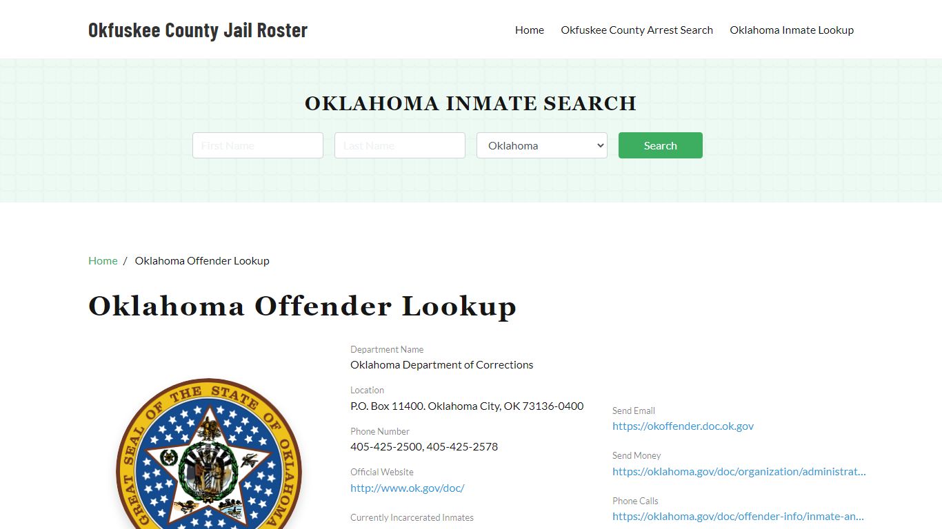 Oklahoma Inmate Search, Jail Rosters - Okfuskee County Jail