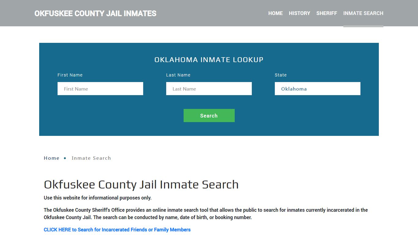 Okfuskee County, OK Detainee Lookup